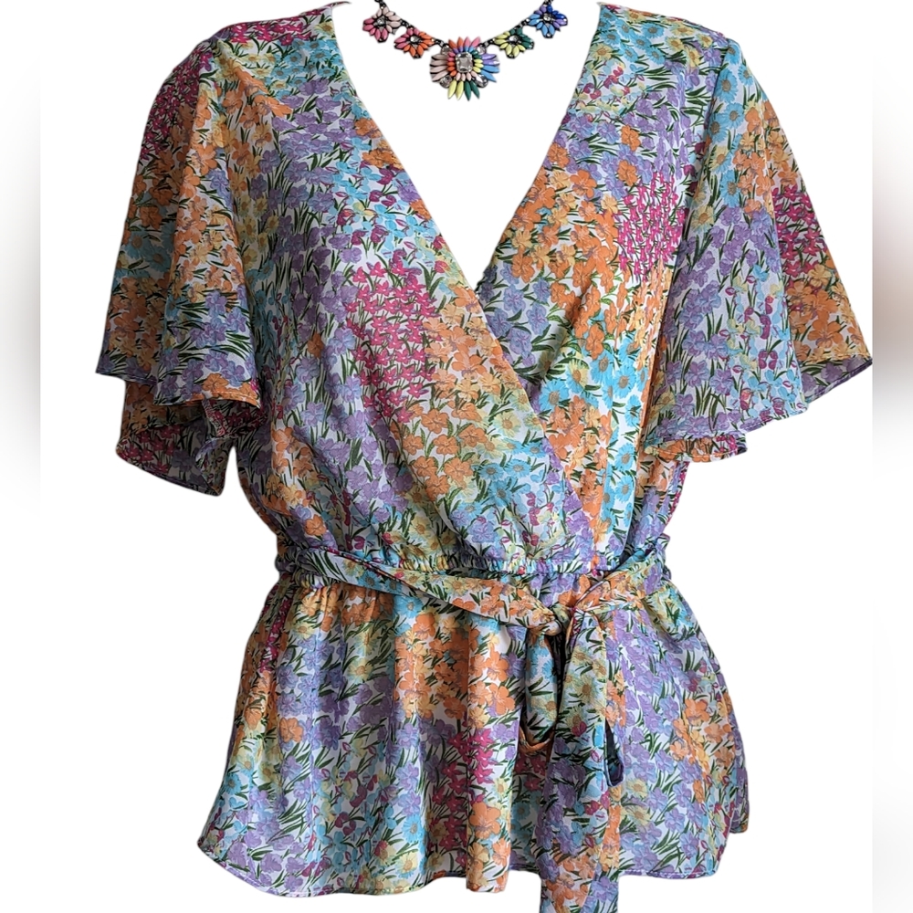 Colorful floral blouse